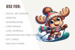 Cute Christmas moose. T-Shirt, PNG. Product Image 8