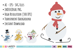 Festive Snowman Paper Craft Graphics