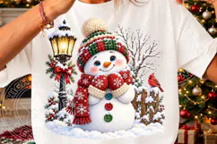 Cute Winter Snowman PNG, Snowy Lamp Post Product Image 3