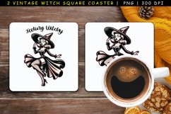 2 Vintage Witch Square Coasters Sublimation Product Image 1