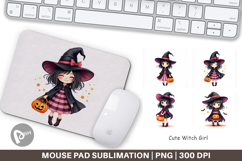 Cute Witch Girl Mouse Pad Product Image 1