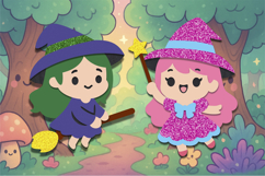 Cute witch kawaii 3D SVG Product Image 3