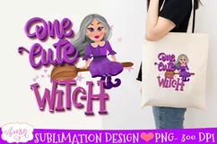 One cute witch Sublimation PNG| Cute Halloween png for kids Product Image 1