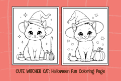 Cute Witcher | Cat Halloween Coloring Pages for Kids SVG Product Image 2