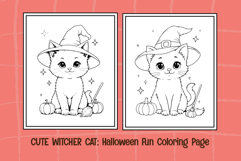Cute Witcher | Cat Halloween Coloring Pages for Kids SVG Product Image 3