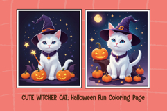 Cute Witcher | Cat Halloween Coloring Pages for Kids SVG Product Image 5