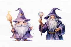 Cute Wizard Watercolor Sublimation Clipart Product Image 4