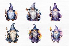 Cute Wizard Watercolor Sublimation Clipart Product Image 5