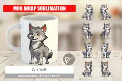 Mug Wrap Design Cute Wolf Product Image 1