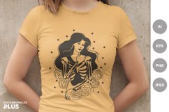 Beautiful Magical Woman with Exposed Skeleton and Roses Product Image 1