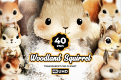 Cute Woodland Squirrel Clipart Bundle 40 PNG Product Image 1