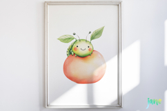 Cute Worm Watercolor Clipart Product Image 4