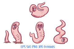 Cute Worms Cartoon Illustrations 7 Wiggly Friends Product Image 3