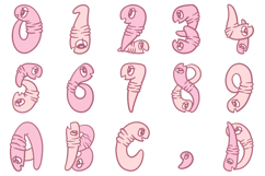 Cute Worms Font Hand Drawn Comic Snakes Lettering ABC PNG Product Image 2