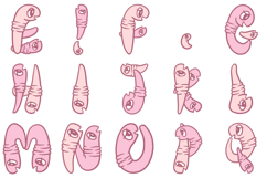 Cute Worms Font Hand Drawn Comic Snakes Lettering ABC PNG Product Image 3