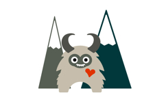 Cute Yeti and Mountains Kids Room Decoration laser cut sign Product Image 2