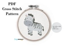 Cute Zebra Cross Stitch Pattern PDF File | Animal Cross Stitch Patterns Product Image 1