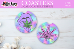Pot Leaf | Weed | Car Coaster Keychain Sublimation Product Image 1