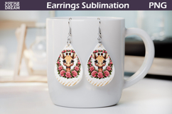 Giraffe Roses Teardrop Earrings | Cute Animal Floral Earrin Product Image 1