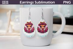 Giraffe Roses Teardrop Earrings | Cute Animal Floral Earrin Product Image 1