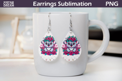 Koala Roses Teardrop Earrings | Cute Animal Floral Earrings Product Image 1