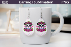 Panda Roses Teardrop Earrings | Cute Animal Floral Earrings Product Image 1