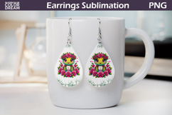Turtle Roses Teardrop Earrings | Cute Animal Floral Earrings Product Image 1