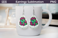 Turtle Roses Teardrop Earrings | Cute Animal Floral Earrings Product Image 1