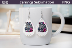 Zebra Roses Teardrop Earrings | Cute Animal Floral Earrings Product Image 1