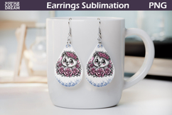 Bear Roses Teardrop Earrings | Cute Animal Floral Earrings Product Image 1