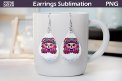 Bear Roses Teardrop Earrings | Cute Animal Floral Earrings Product Image 1
