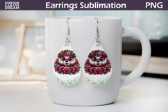 Bear Roses Teardrop Earrings | Cute Animal Floral Earrings Product Image 1
