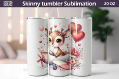 Cute Deer Valentine Tumbler I Animal Valentine&#039;s Day Tumbler Product Image 1