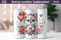 Cute wolf Valentine Tumbler I Animal Valentine's Day Product Image 1