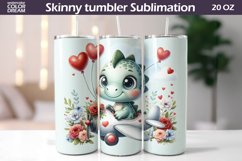 Cute Dino Valentine Tumbler I Animal Valentine&#039;s Day Product Image 1