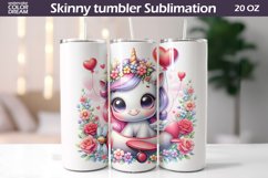 Cute Unicorn Valentine Tumbler I Animal Valentine&#039;s Day Product Image 1