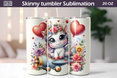Cute Unicorn Valentine Tumbler I Animal Valentine&#039;s Day Product Image 1