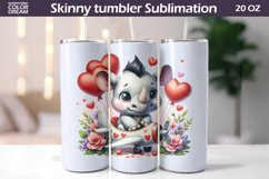 Cute Rhino Tumbler Wrap I Animal Valentine&#039;s Day Product Image 1