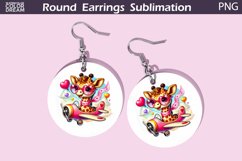 Cute Giraffe Round Earrings | Valentine Earrings Product Image 1