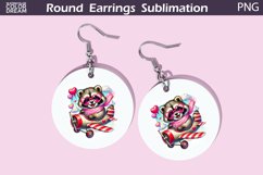 Cute Raccoon Round Earrings | Valentine Earrings Product Image 1