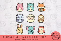 9 Cute Animals Clipart SVG Bundle Product Image 1