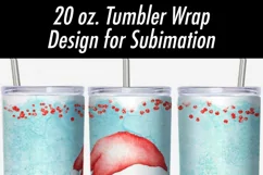 20 oz Tumbler Sublimation Wrap PNG | Cute Christmas Bunny Product Image 2