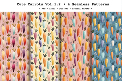 Cute Carrots Seamless Pattern Vol.1.2 - 4 PNG Product Image 1
