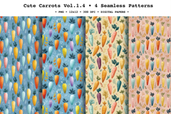 Cute Carrots Seamless Pattern Vol.1.4 - 4 PNG Product Image 1