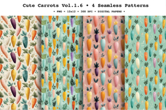 Cute Carrots Seamless Pattern Vol.1.6 - 4 PNG Product Image 1