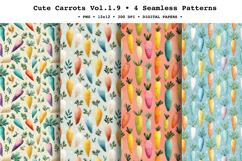 Cute Carrots Seamless Pattern Vol.1.9 - 4 PNG Product Image 1