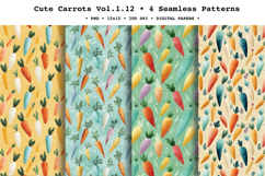 Cute Carrots Seamless Pattern Vol.1.12 - 4 PNG Product Image 1