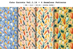 Cute Carrots Seamless Pattern Vol.1.14 - 4 PNG Product Image 1