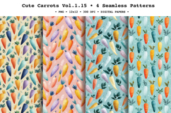 Cute Carrots Seamless Pattern Vol.1.15 - 4 PNG Product Image 1