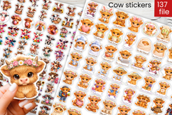Cute highland cow stickers bundle | Farm animal stickers Product Image 1